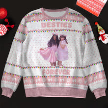 Load image into Gallery viewer, Custom Bestie Photo Christmas Sweater Ugly Christmas Sweater PopCulturePrints
