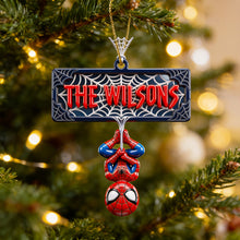Load image into Gallery viewer, Swing into the Holidays: Web-Slinging Warrior Acrylic Ornament - Personalized Christmas Gift
