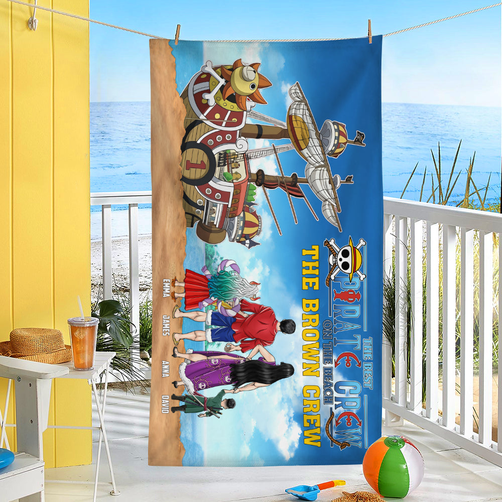 Personalized Pirate Family Beach Towel Beach Towel PopCulturePrints