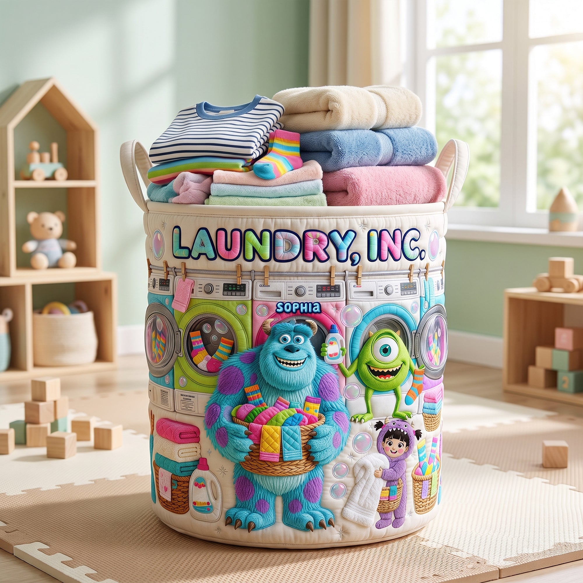 Happy Washing Company Quilted Laundry Basket - Personalized Gifts 05QHQN100726 Laundry Basket PopCulturePrints