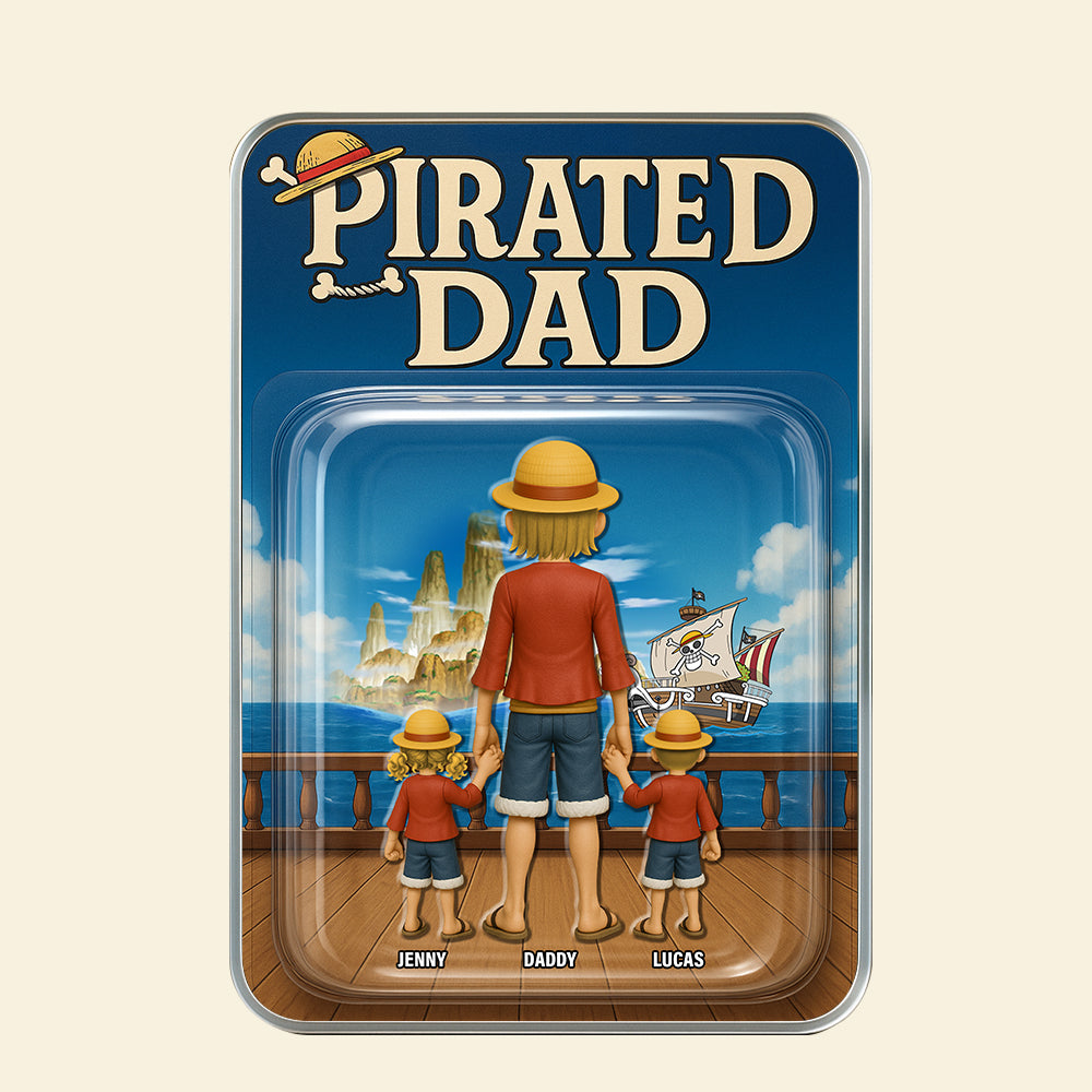 “Adventure Awaits with Our Personalized Pirate Dad Plaque!” - Custom Gift for Dads, Grandpas & More Shaped Plaques PopCulturePrints