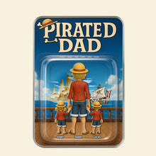 Load image into Gallery viewer, “Adventure Awaits with Our Personalized Pirate Dad Plaque!” - Custom Gift for Dads, Grandpas &amp; More Shaped Plaques PopCulturePrints
