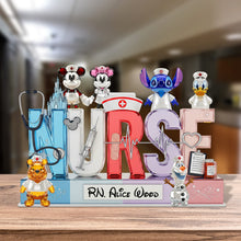Load image into Gallery viewer, Nurse&#39;s Heart: Celebrate Caring - Personalized Cartoon Nurse Plaque Shaped Plaques PopCulturePrints
