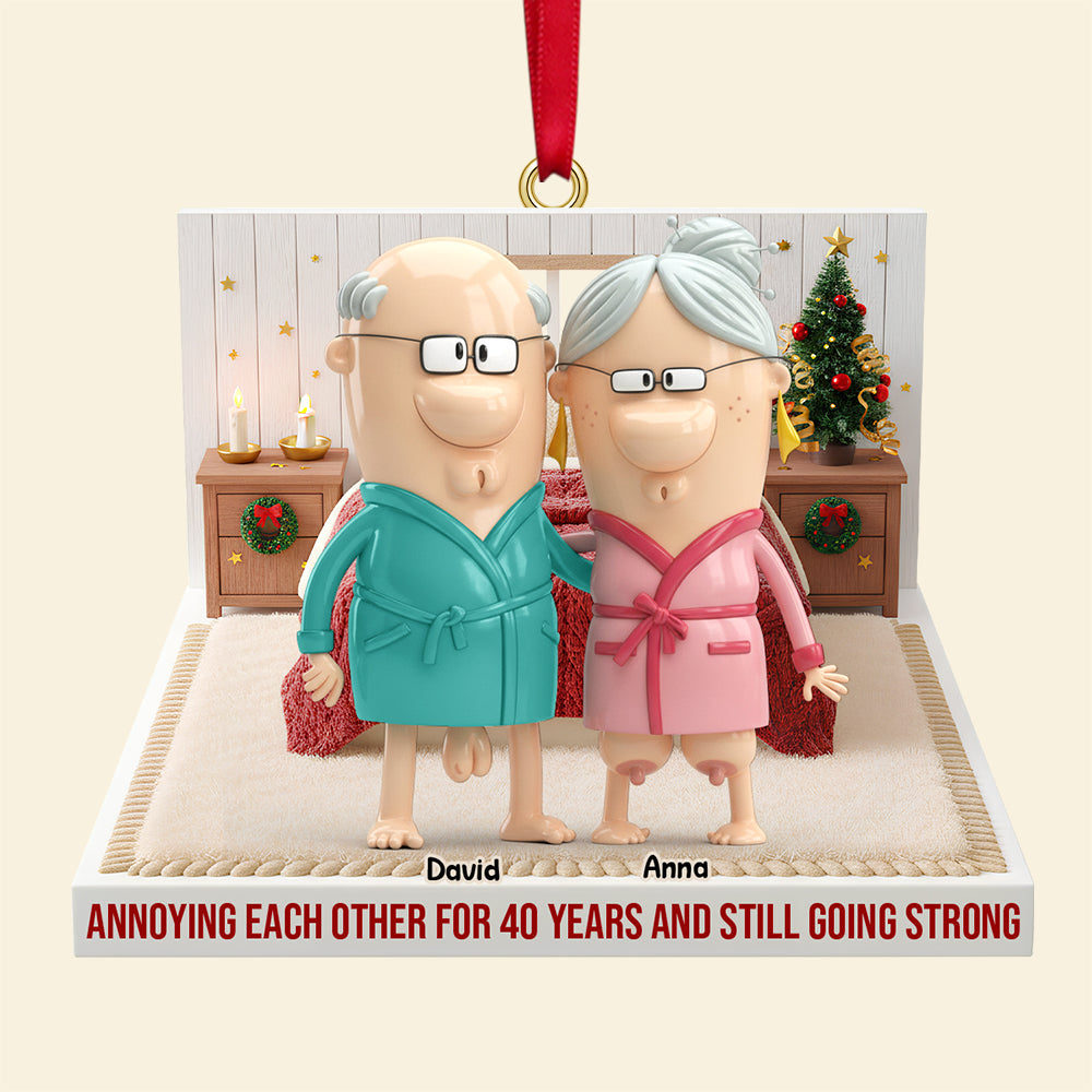 Annoying Each Other for 40 Years - Personalized Funny Christmas Ornament for Old Couples Ornament PopCulturePrints