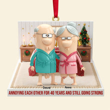 Load image into Gallery viewer, Annoying Each Other for 40 Years - Personalized Funny Christmas Ornament for Old Couples Ornament PopCulturePrints
