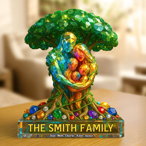 “Together We Grow” - Family Tree Plaque - Personalized Gift for Family Members Shaped Plaques PopCulturePrints