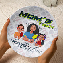 Load image into Gallery viewer, “Celebrate Mom&#39;s Pickleball Passion!” - Personalized Ceramic Round Plate - Gift for Pickleball Moms and Grandmas Ceramic Round Plate PopCulturePrints
