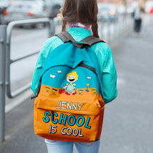 Load image into Gallery viewer, Personalized Kid&#39;s Backpack - &#39;School Is Cool&#39; Design
