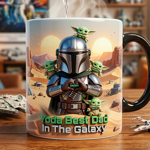 Yoda Best Dad In The Galaxy - Personalized Magic Coffee Mug for Dad Coffee Mug PopCulturePrints
