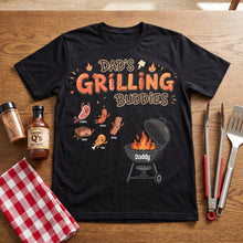 Load image into Gallery viewer, Dad's Grilling Buddies Shirt - Personalized Gift for Grilling Dads Shirts PopCulturePrints

