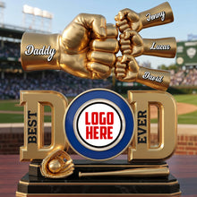 Load image into Gallery viewer, Best Dad Ever - Team Spirit Fist Bump Plaque - Personalized Gift for Dads, Kids &amp; Grandpas Shaped Plaques PopCulturePrints
