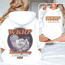 Load image into Gallery viewer, Retro WKRP Thanksgiving Turkey Drop Shirt
