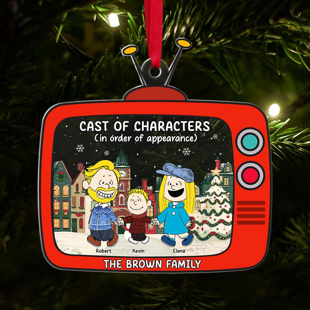 Personalized Family Christmas Acrylic Ornament - Cartoon Characters Ornament PopCulturePrints