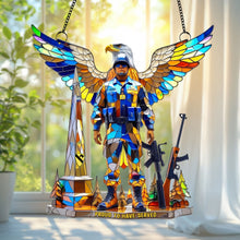Load image into Gallery viewer, &quot;Proud to Have Served&quot; - Personalized Veteran Suncatcher - Thoughtful Gift for Veterans, Soldiers, and Loved Ones Ornament PopCulturePrints
