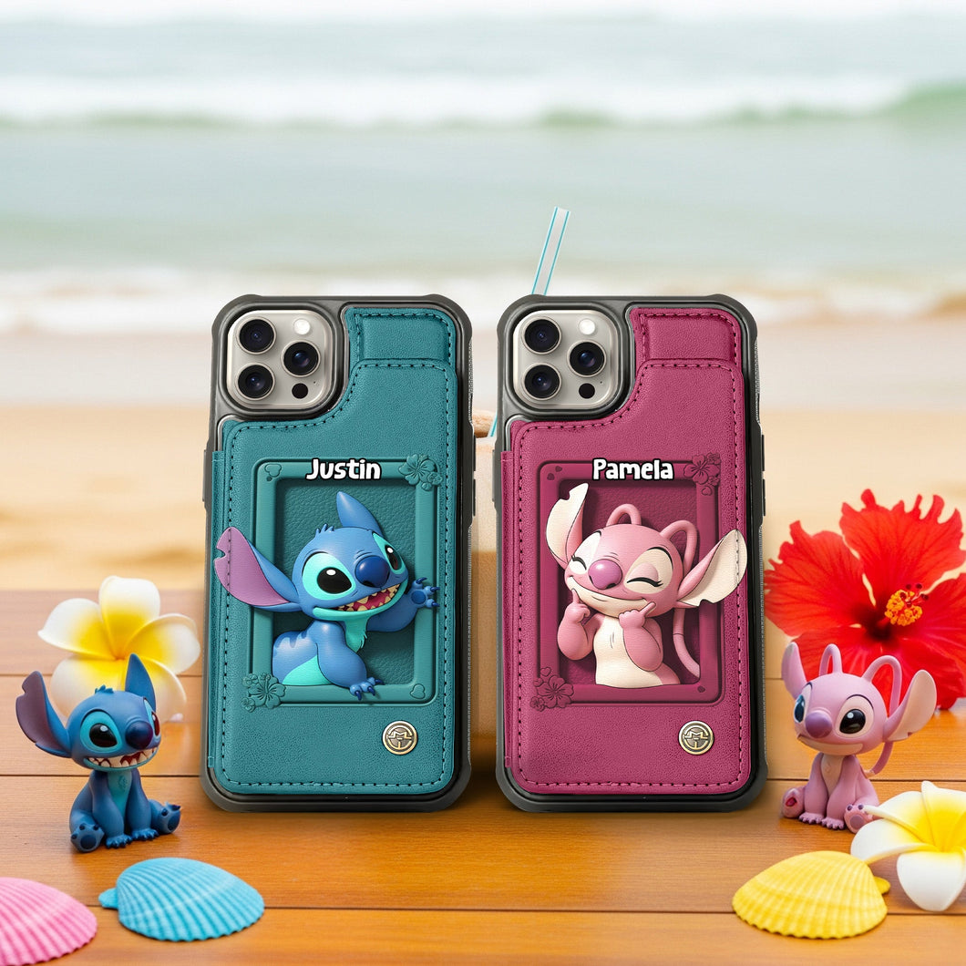 “Celebrate Your Unique Love” - Couple Leather Flip Wallet Phone Case - Personalized Gift for Couples Phone Case PopCulturePrints