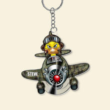 Load image into Gallery viewer, Personalized Cartoon Duck Pilot Keychain
