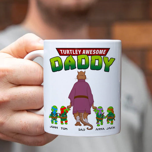 Personalized Turtley Awesome Daddy Coffee Mug Coffee Mug PopCulturePrints