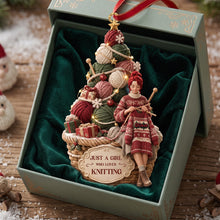 Load image into Gallery viewer, Just a Girl Who Loves Knitting - Personalized Balls Of Yarn Christmas Ornament Ornament PopCulturePrints
