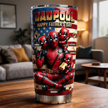 Load image into Gallery viewer, “Dad's Got Superpowers!” - Funny Fighter Dad Tumbler, Personalized Gift for Dads, Grandpas &amp; More Tumbler Cup PopCulturePrints

