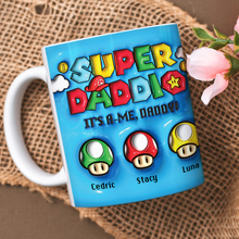 Load image into Gallery viewer, Custom Super Dad Mug with Kids&#39; Names – Perfect Gift for Father&#39;s Day Coffee Mug PopCulturePrints
