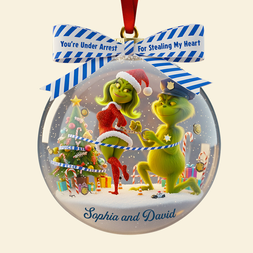 Christmas Love Under Arrest - Personalized Couple Ornament Ornament PopCulturePrints