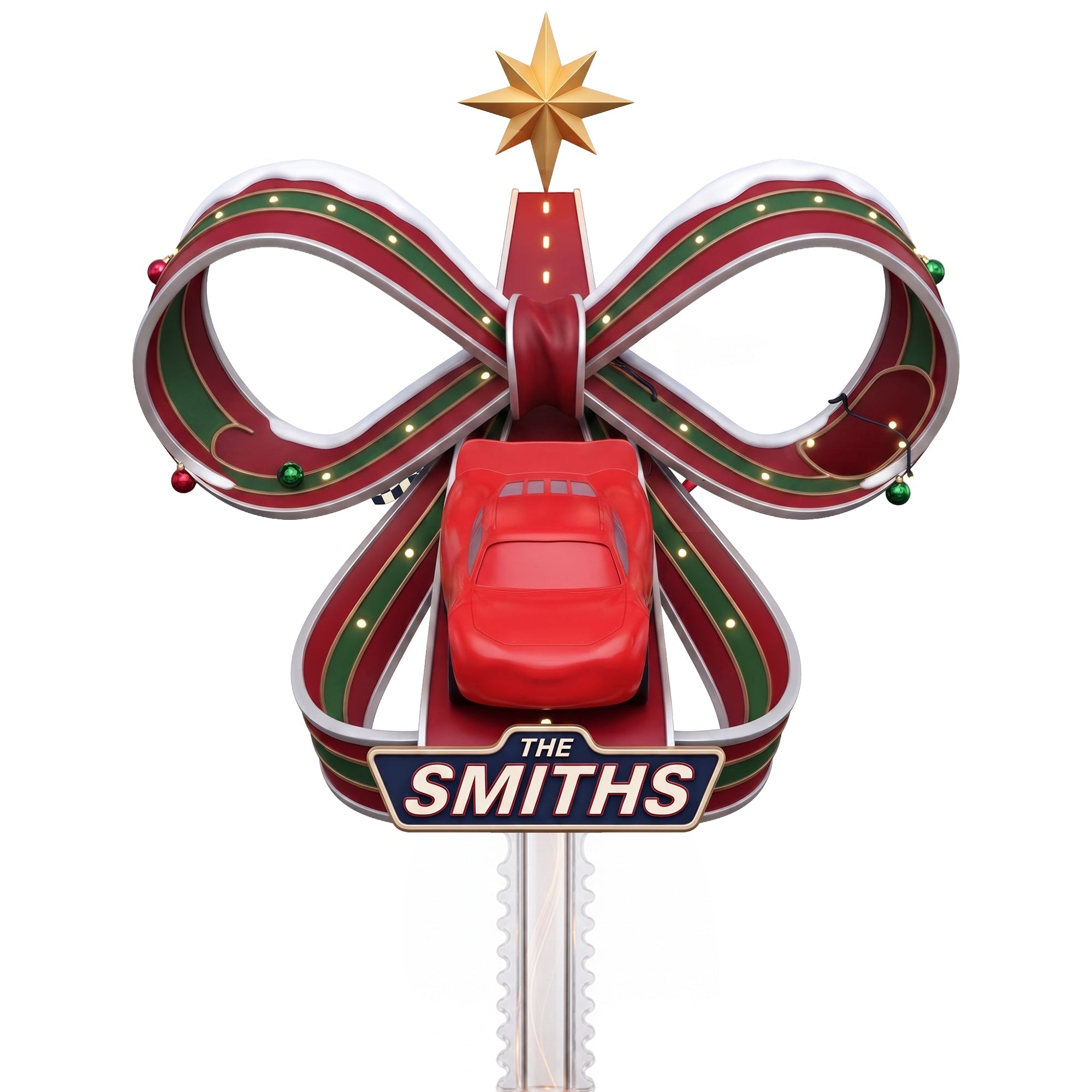 "Bring Joy to Your Christmas Tree with Our Childhood Cartoon Ribbon Tree Topper - Personalized Acrylic Gift for Kids and Families!"