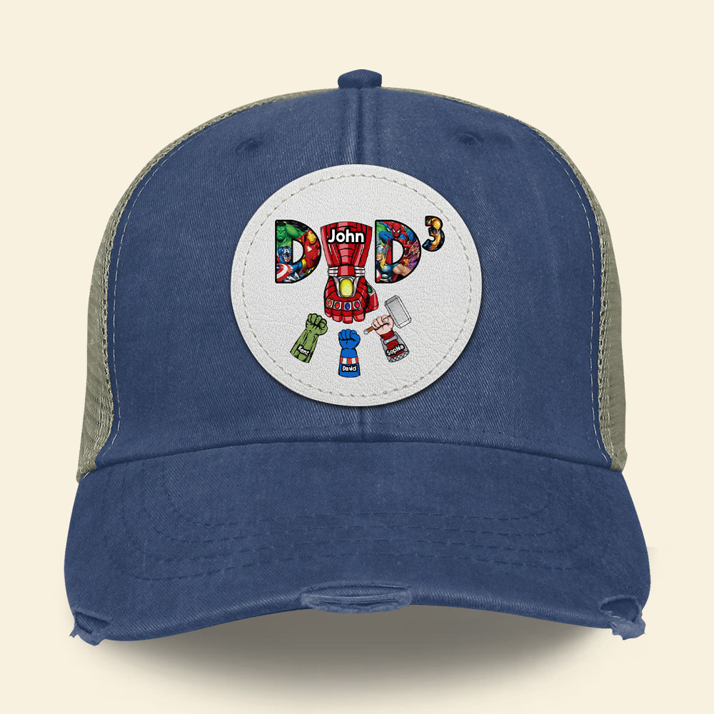 Custom 'Super Dad' Distressed Cap - Father's Day Gift Caps PopCulturePrints