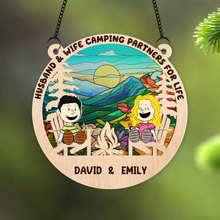 Load image into Gallery viewer, Custom Camping Suncatcher Ornament for Couples | Unique Valentine&#39;s Day Gifts Ornament PopCulturePrints
