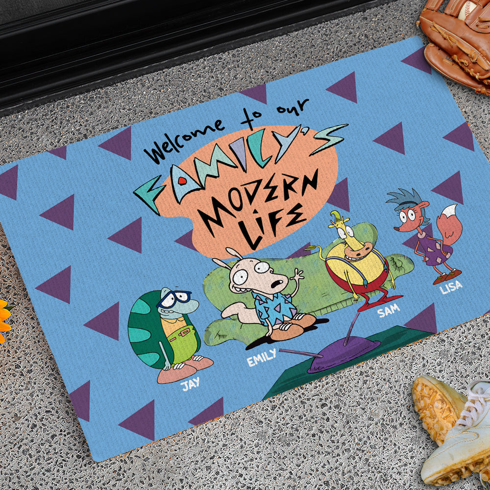 Personalized Family Modern Life Doormat Doormat PopCulturePrints