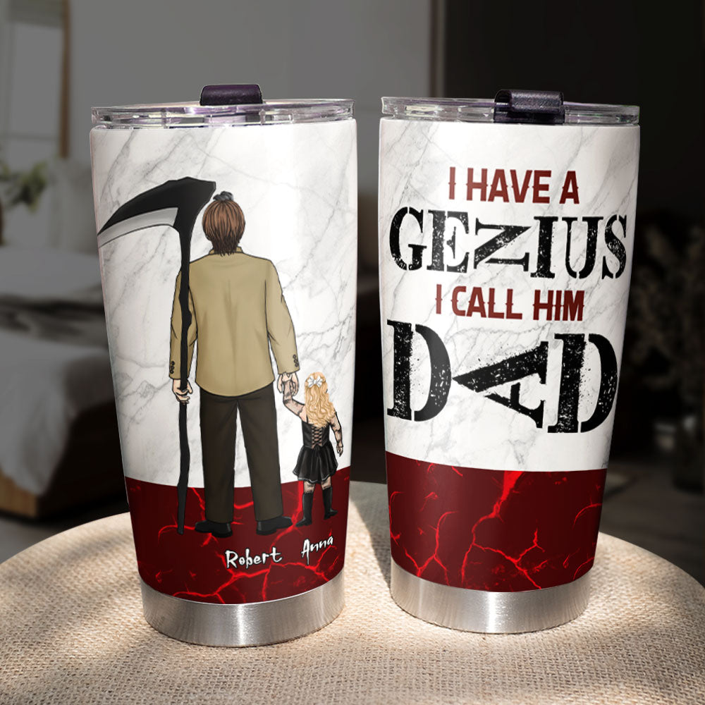 Personalized Genius Dad Tumbler - Unique Father's Day Gift Tumbler Cup PopCulturePrints