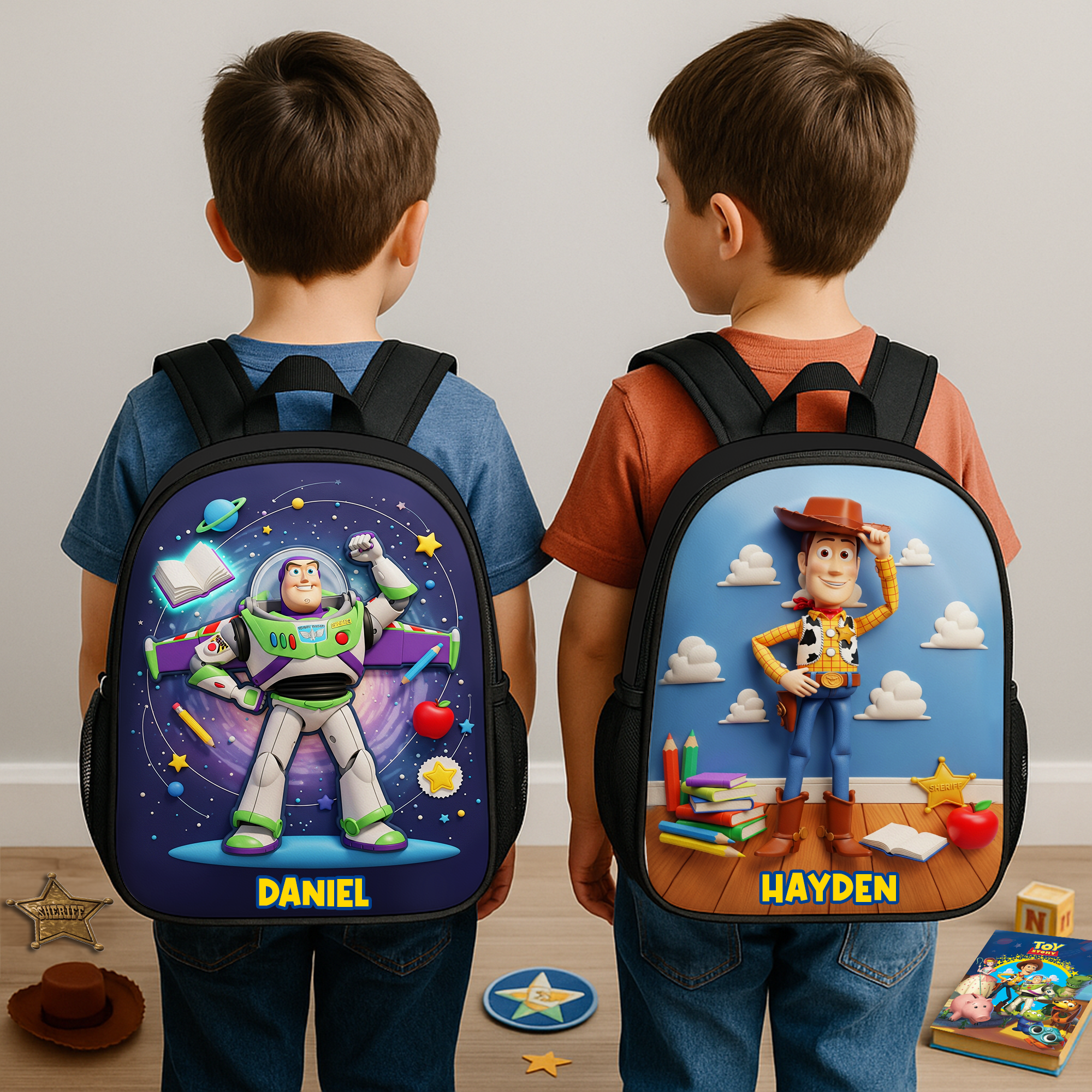 Bring Joy to School Days with Our Cute Character Backpack - Personalized Gift for Kids Backpack PopCulturePrints