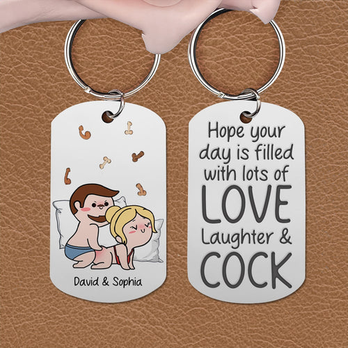 Personalized Couple Keychain - Lots of Love & Laughter Keychains PopCulturePrints