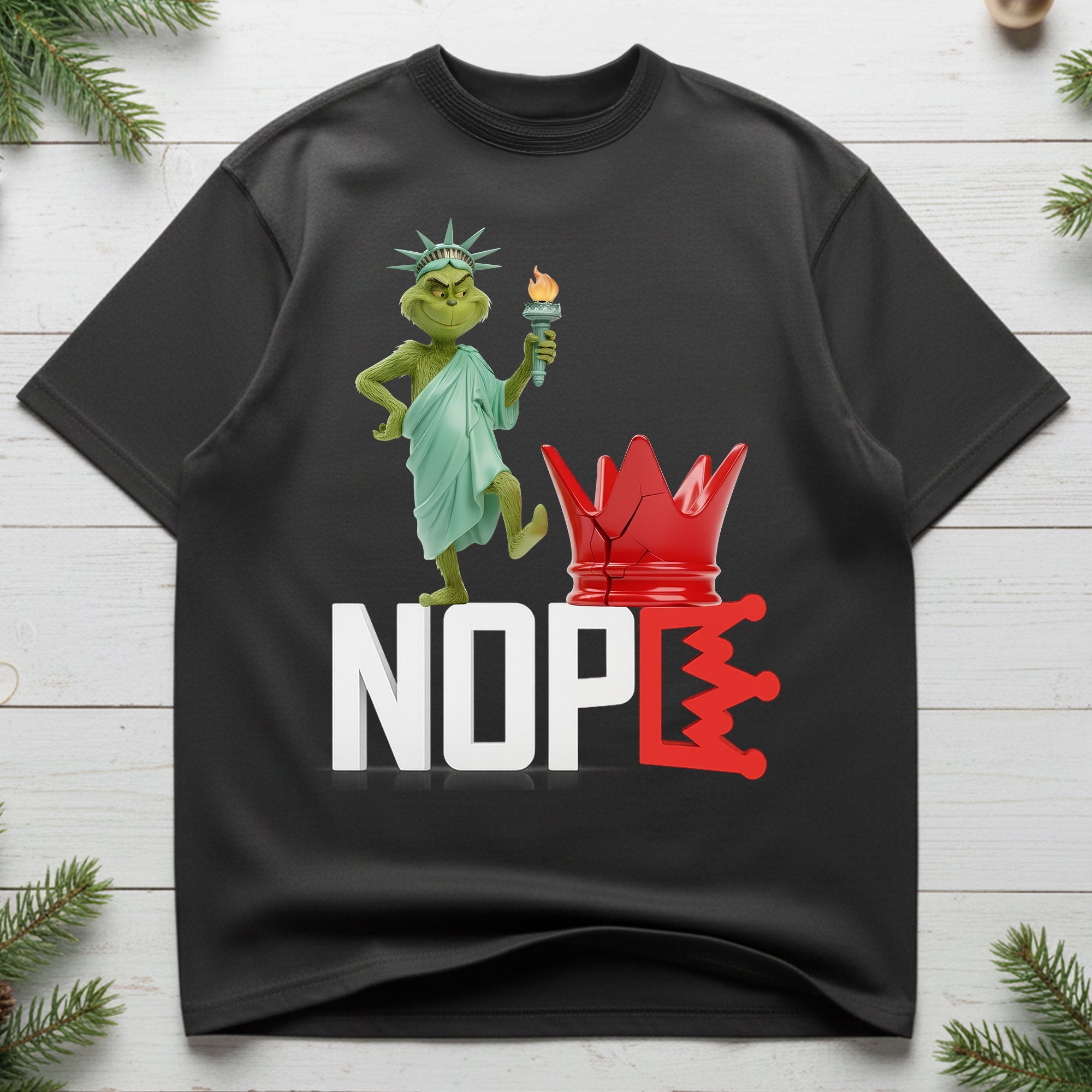 Nope Green Monster Freedom Shirt - Customizable Gifts for Christmas Enthusiasts Shirts PopCulturePrints
