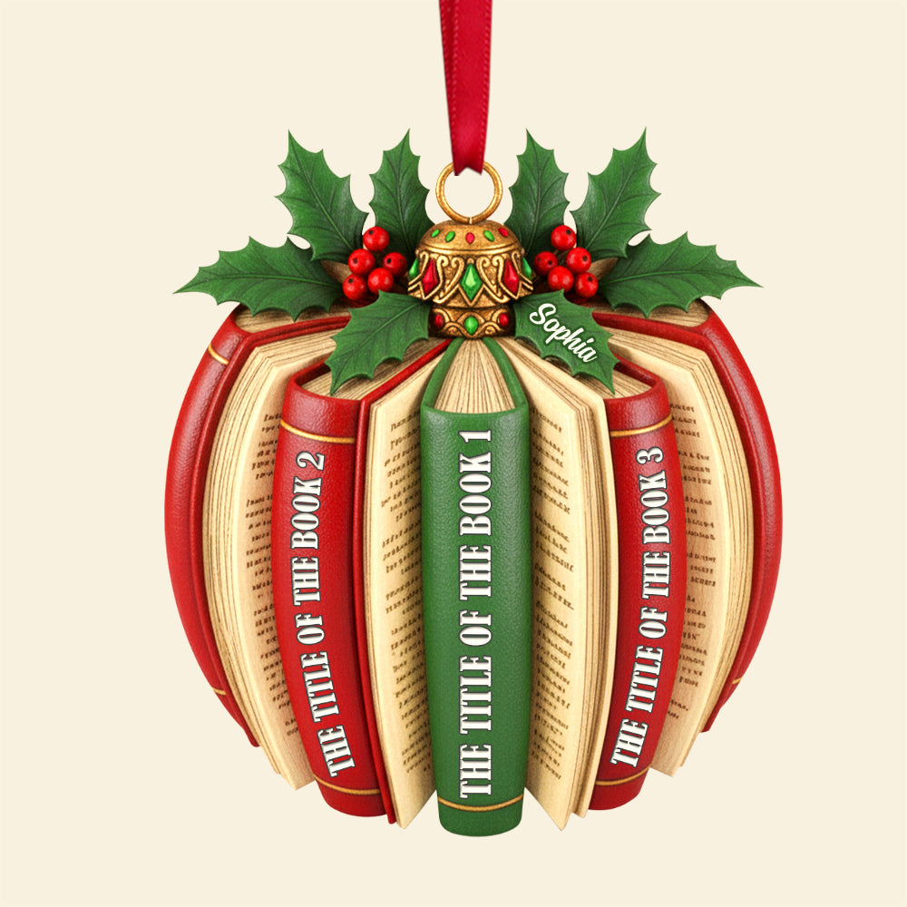 “A Book is a Dream That You Hold in Your Hand” - Personalized Christmas Ornament for Book Lovers Ornament PopCulturePrints