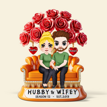 Load image into Gallery viewer, Love Blossoms: Customized Couple Acrylic Plaque – Perfect Personalized Gift for Partners Shaped Plaques PopCulturePrints
