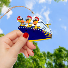 Load image into Gallery viewer, Personalized Christmas Ornament for Duck Lovers - Cruising Ducks Design
