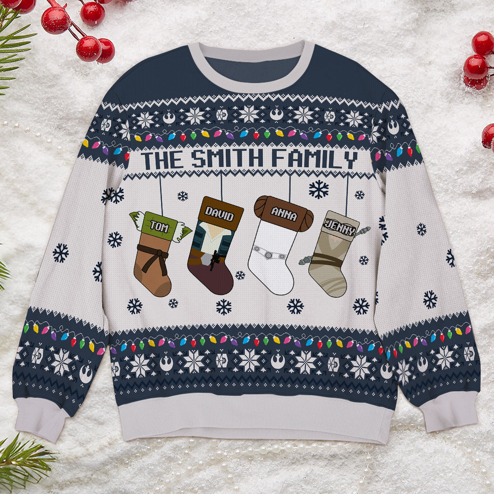 Personalized Family Ugly Sweater - Galactic Christmas Edition