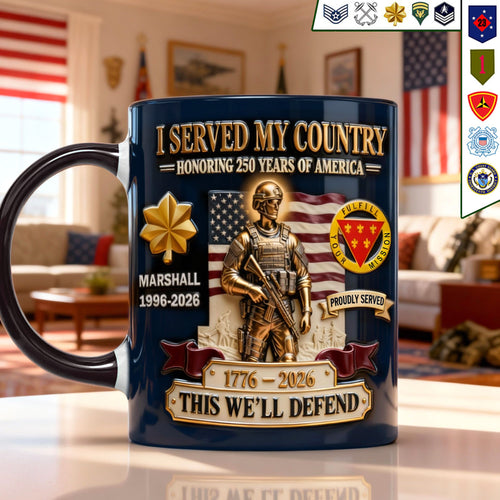 I Served My Country - Personalized Veteran Coffee Mug - Unique Gift for Military Heroes Coffee Mug PopCulturePrints