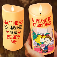 Load image into Gallery viewer, Custom Christmas LED Candle for Couples - Peanuts Design | Valentine&#39;s Day Gifts Led Candle PopCulturePrints

