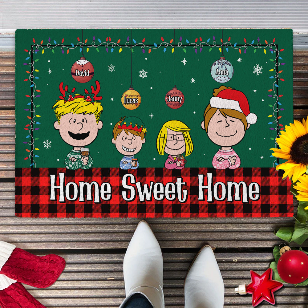 Personalized Christmas Family Doormat – Home Sweet Home