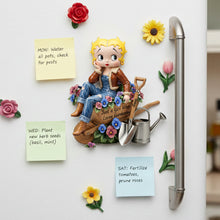 Load image into Gallery viewer, Just a Girl Who Loves Gardening Fridge Magnet - Personalized Gift for Gardeners Fridge Magnet PopCulturePrints
