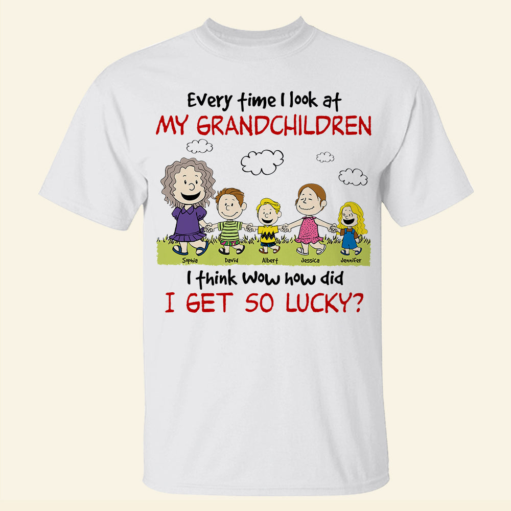 Personalized Grandchildren Cartoon T-Shirt