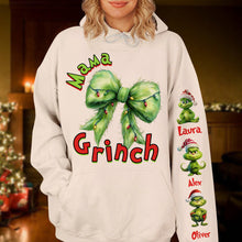 Load image into Gallery viewer, Custom Grandma 3D Hoodie - Cute Green Character Christmas Edition AOP Products PopCulturePrints
