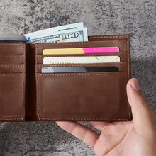 Load image into Gallery viewer, This Awesome Dog Dad Belongs To - Personalized Leather Wallet Bifold Wallet PopCulturePrints
