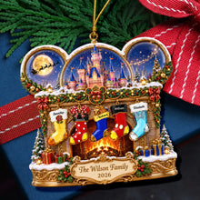 Load image into Gallery viewer, “Joy and Togetherness Awaits” - Personalized Fireplace Stocking Ornament - Custom Christmas Gift for Family and Friends
