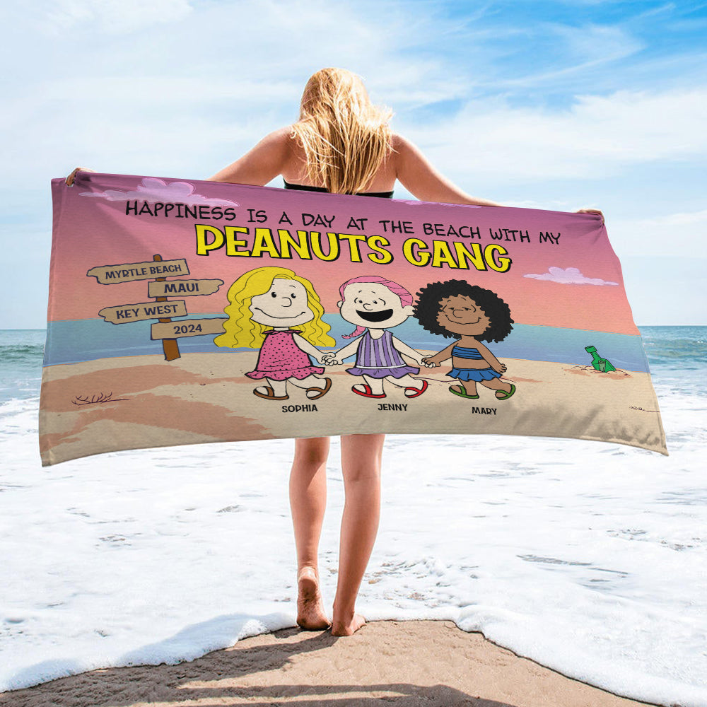 Personalized Peanuts Gang Beach Towel for Friends