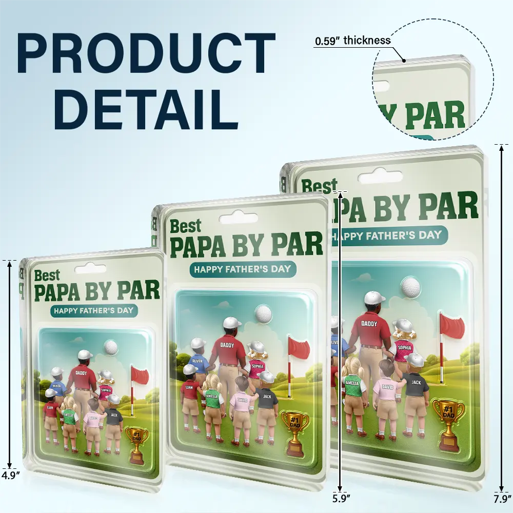 Best Daddy By Par - Personalized Custom Shaped Acrylic Plaque for Dad, Grandpa, and Father Figures Acrylic Plaque PopCulturePrints