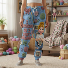 Load image into Gallery viewer, "I Crochet So I Don't Unravel" - Personalized Crochet Girl Pajama Pants - Perfect Gift for Crochet Lovers Pajama Pant PopCulturePrints
