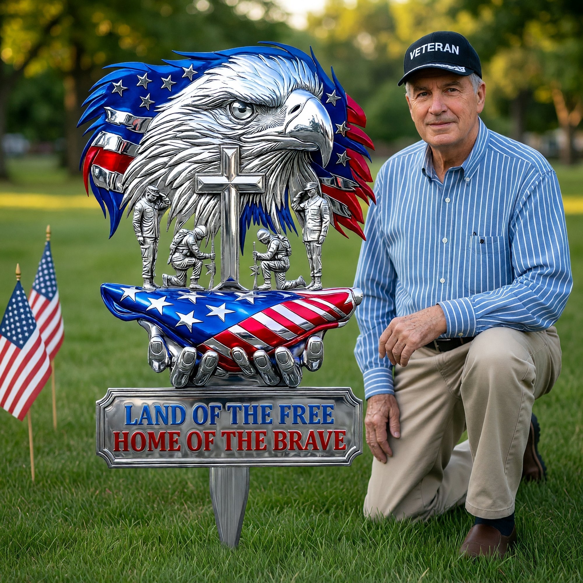 Honor The Brave: American Veteran Appreciation Metal Sign - Personalized Decor for Military Families & Patriotic Souls