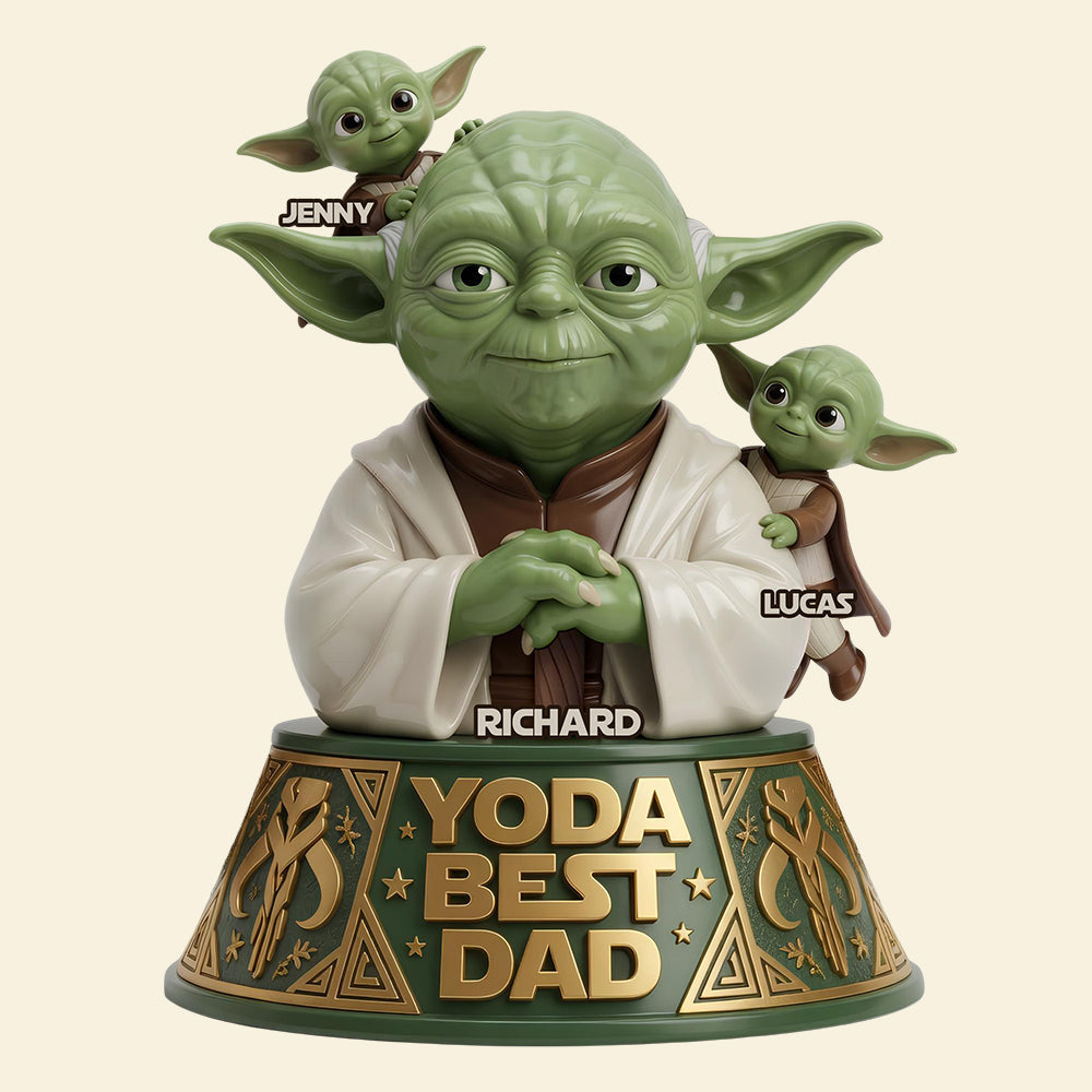 Yoda Best Dad - Personalized Acrylic Plaque for the Best Warrior Dads and Kids Shaped Plaques PopCulturePrints